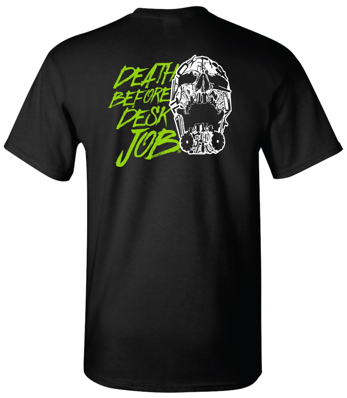 "Death Before Desk Job" Skull Made of Parts & Tools Premium Short Sleeve Tee