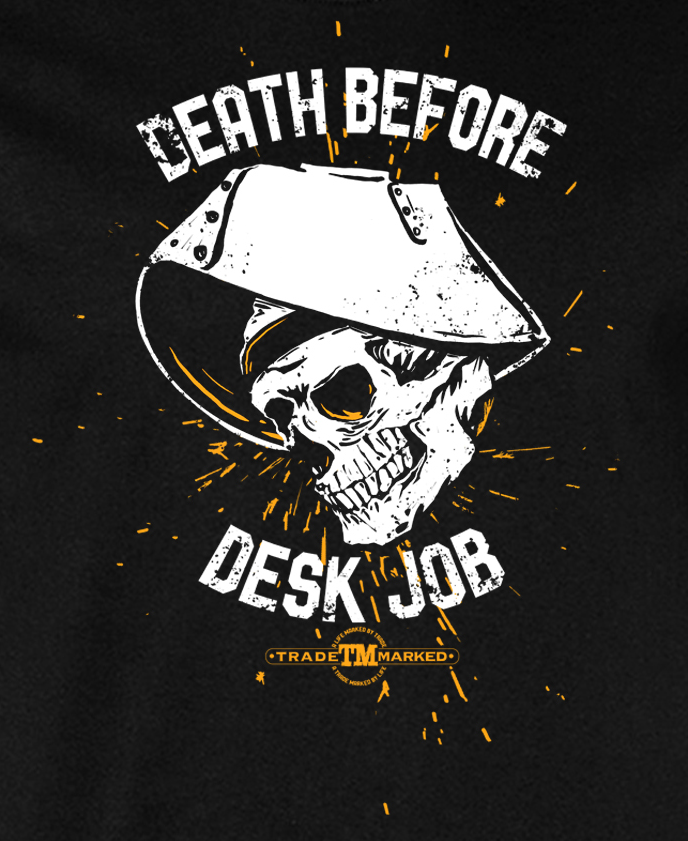 "Death Before Desk Job" Welder Premium Short Sleeve Tee